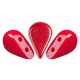 Cuentas de vidrio Amos® by Puca® - Opaque coral red luster 93200/14400